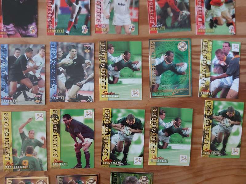 1997 RUGBY TRADING CARDS , BRITISH AND IRISH LIONS , ALL BLACKS AND SOUTH AFRICA WITH LEGENDS CARDS