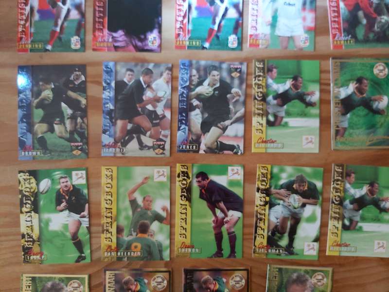 1997 RUGBY TRADING CARDS , BRITISH AND IRISH LIONS , ALL BLACKS AND SOUTH AFRICA WITH LEGENDS CARDS