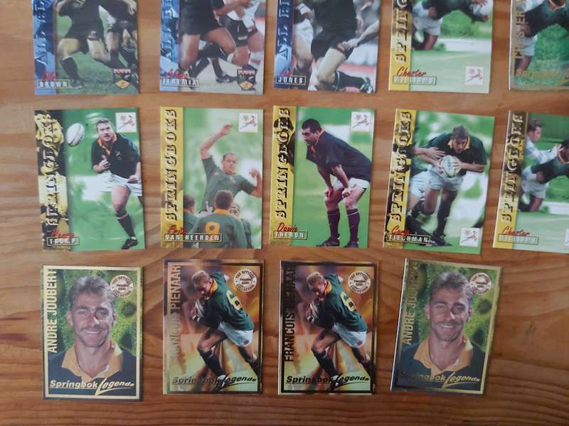 1997 RUGBY TRADING CARDS , BRITISH AND IRISH LIONS , ALL BLACKS AND SOUTH AFRICA WITH LEGENDS CARDS