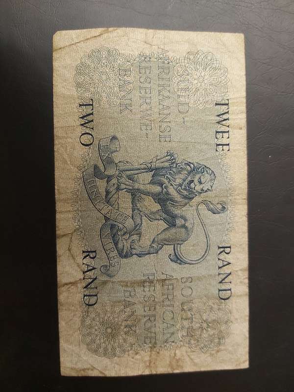 2 RAND BANK NOTE MH DE KOCK