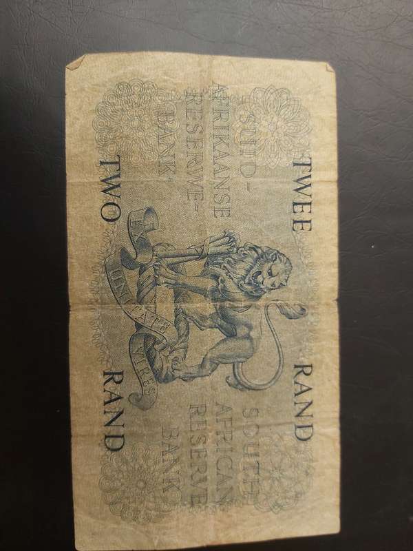 2 RAND BANK NOTE MH DE KOCK