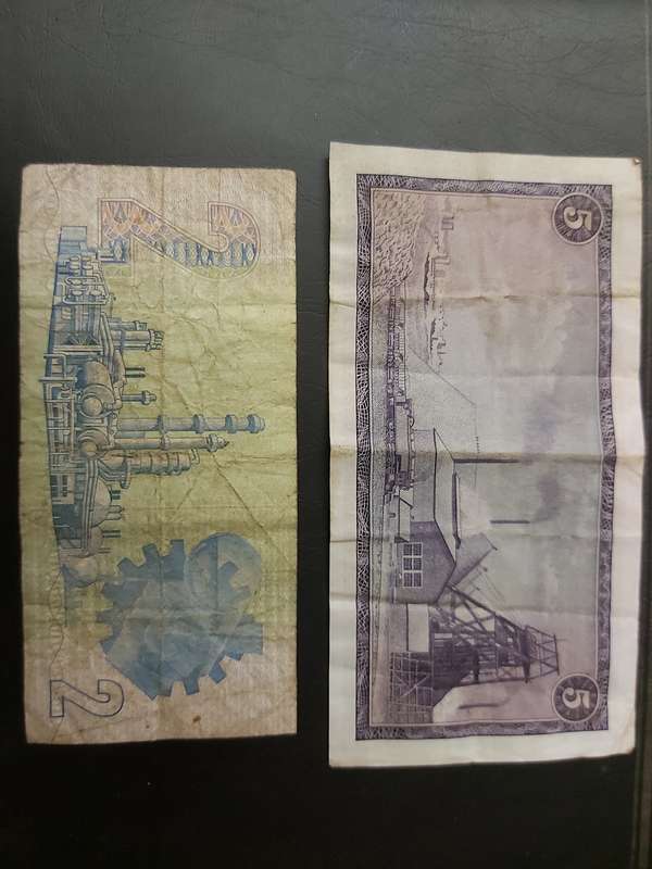 2 RAND EN 5 RAND BANK NOTE GPC DE KOCK AND TW DE JONGH