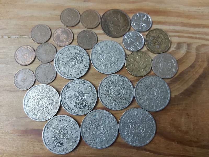 BRITISH COINS , 2 SCHILLINGS ETC.