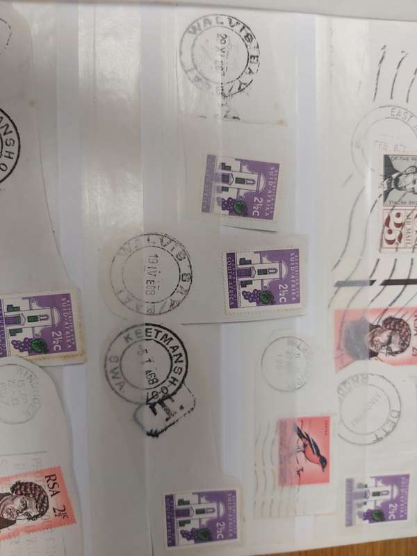 RSA STAMPS AND VERY GOOD CANCELLTIONS SA FROM 1968/1967, WITH SWA,RHODESIA, WALVISBAY AND USA CANCEL