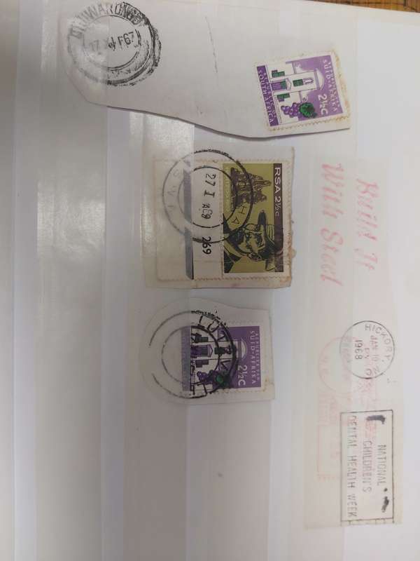 RSA STAMPS AND VERY GOOD CANCELLTIONS SA FROM 1968/1967, WITH SWA,RHODESIA, WALVISBAY AND USA CANCEL