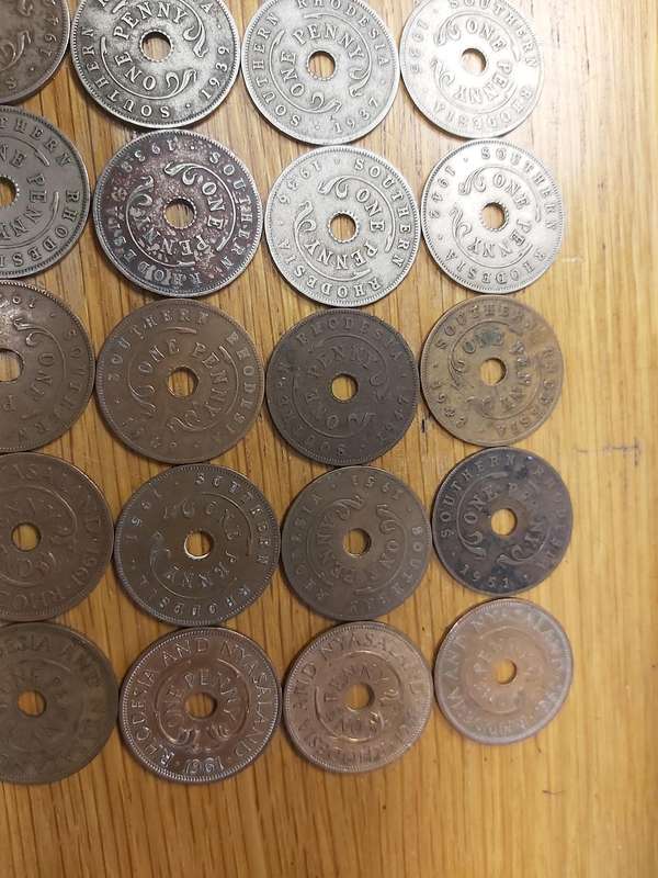 RHODESIA 1/2 AND 1 D COINS