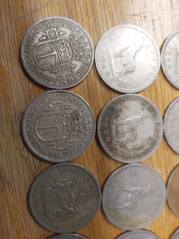 RHODESIA HALF CROWN COINS