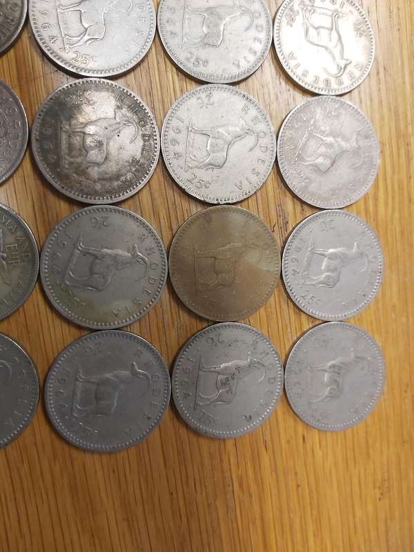 RHODESIA HALF CROWN COINS