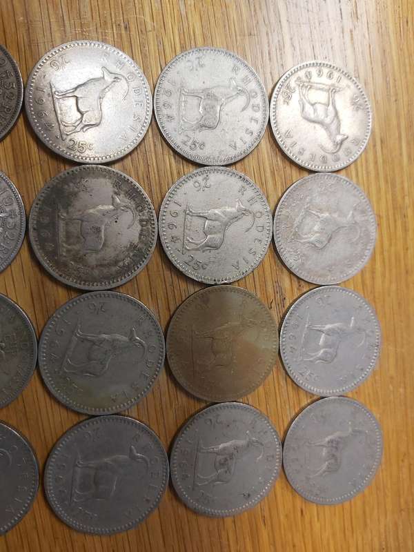 RHODESIA HALF CROWN COINS