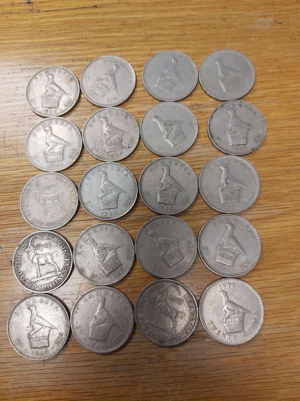 RHODESIA 2 SHILLING COINS