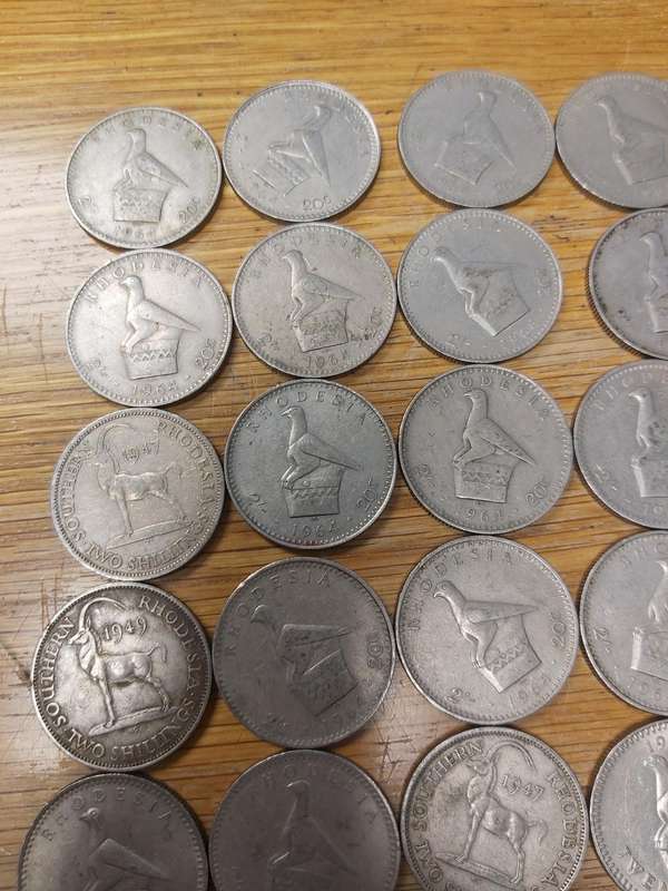 RHODESIA 2 SHILLING COINS