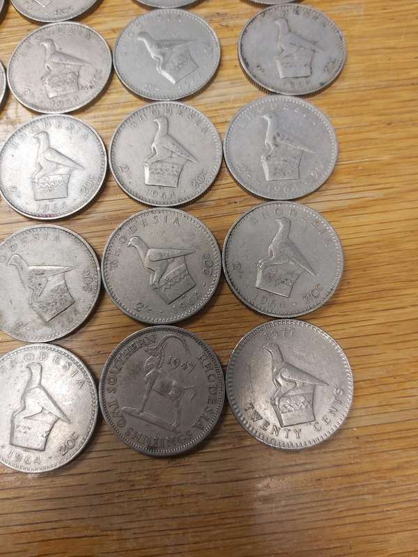 RHODESIA 2 SHILLING COINS