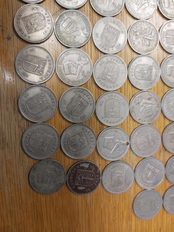 RHODESIA 1 SCHILLING COINS