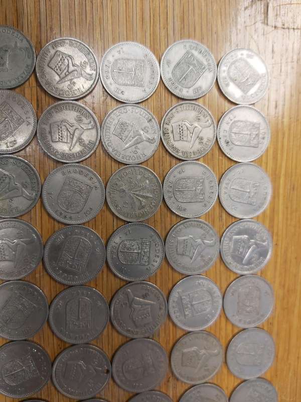 RHODESIA 1 SCHILLING COINS