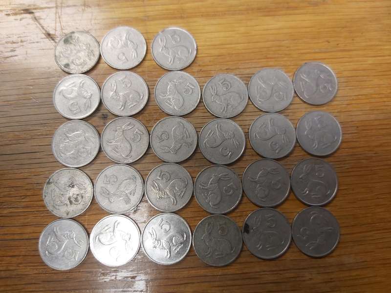 ZIMBABWE 5C COINS