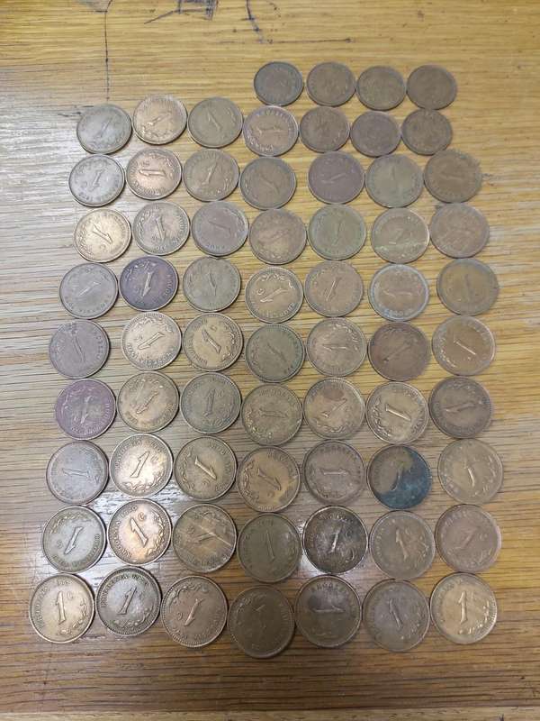 RHODESIA 1970-1977 1C AND 1/2C COINS