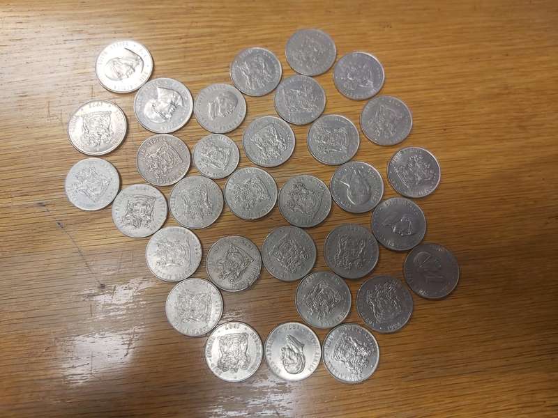 South africa R1 and 50c coins