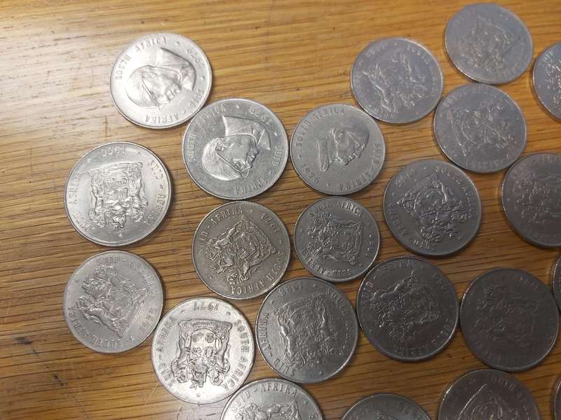 South africa R1 and 50c coins
