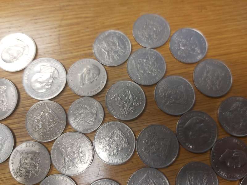 South africa R1 and 50c coins