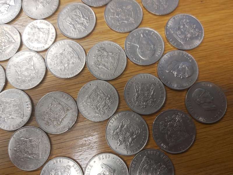 South africa R1 and 50c coins