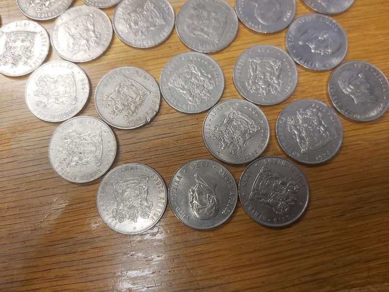 South africa R1 and 50c coins