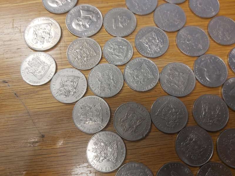 South africa R1 and 50c coins