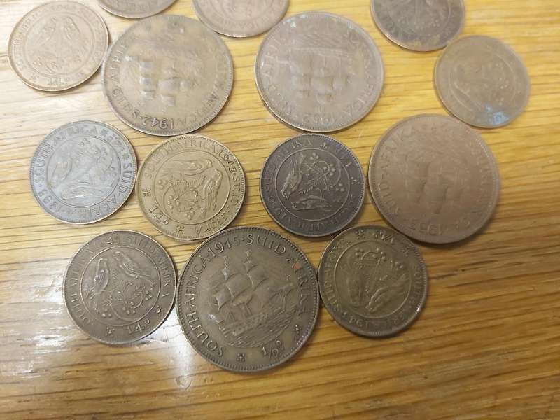 south africa  1d,1/2d and 1/4d coins