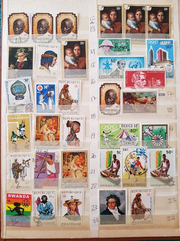 RUANDA AND MEXICO STAMPS