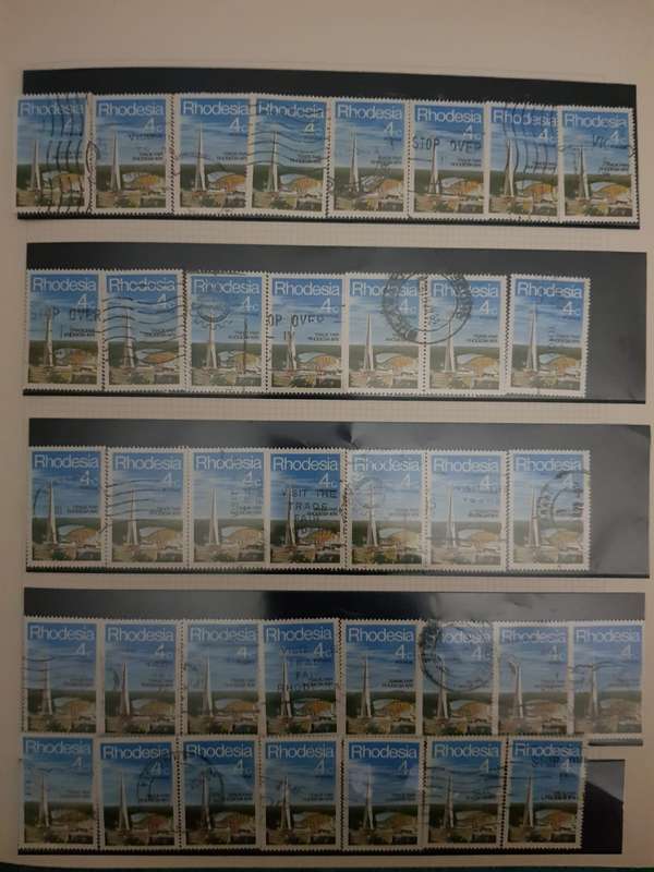 RHODESIA STAMPS USED (BID PER PAGE ,1 BID FOR ALL )