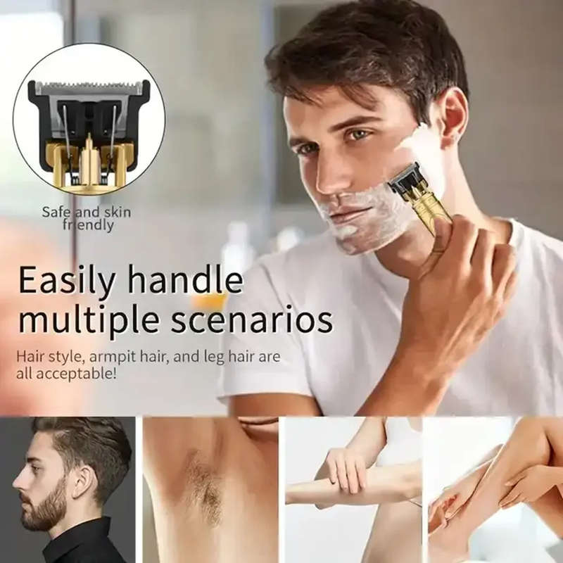 Professional Cordless Beard and Hair Trimmer with Rechargeable Battery and Precision Blades