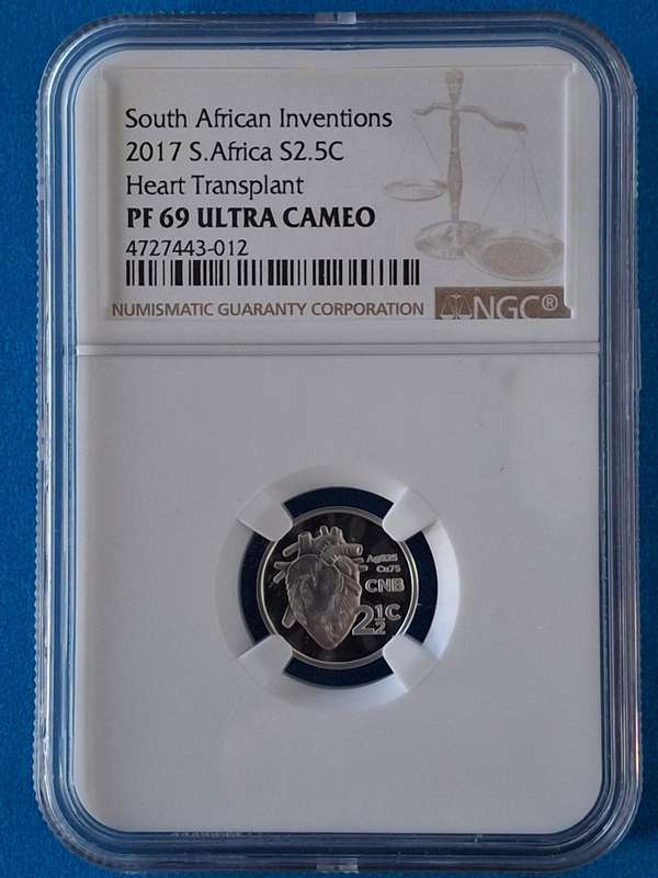 PF69 - 2017 Silver 2½ c (Tickey) - HEART TRANSPLANT