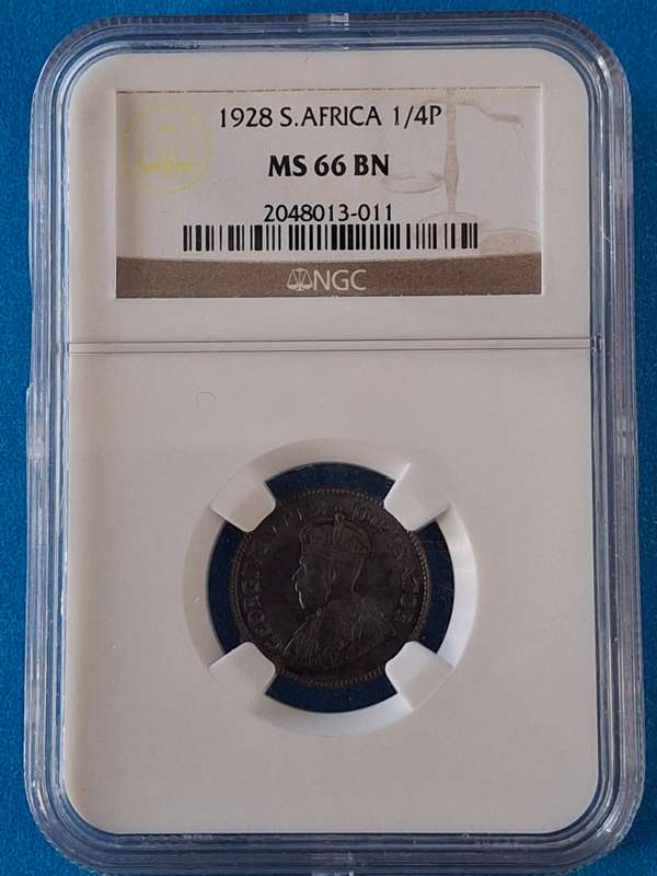 *** SECOND FINEST!!!****only 3 better - MS66BN - 1928 1/4 Penny (FARTHING)
