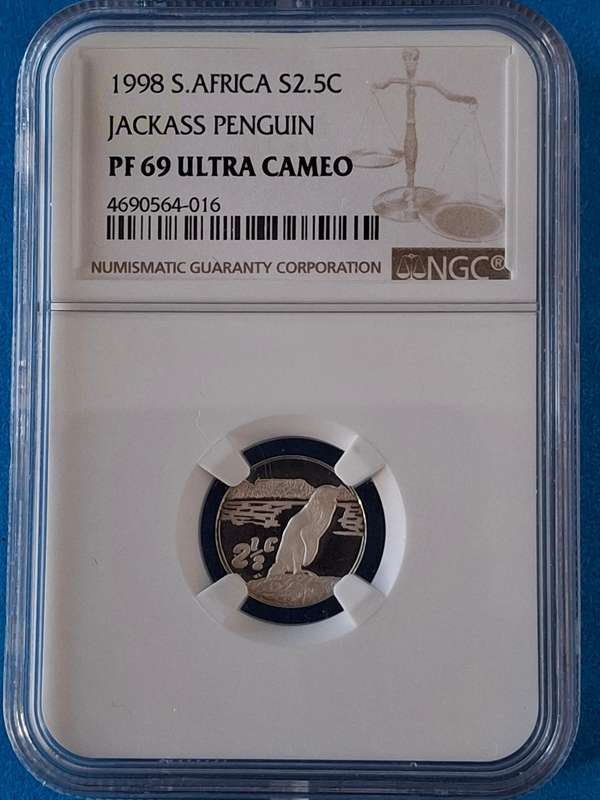 *** FINEST KNOWN ****  PF69 - 1998 Silver 2½ c (Tickey) - JACKASS PENGUIN