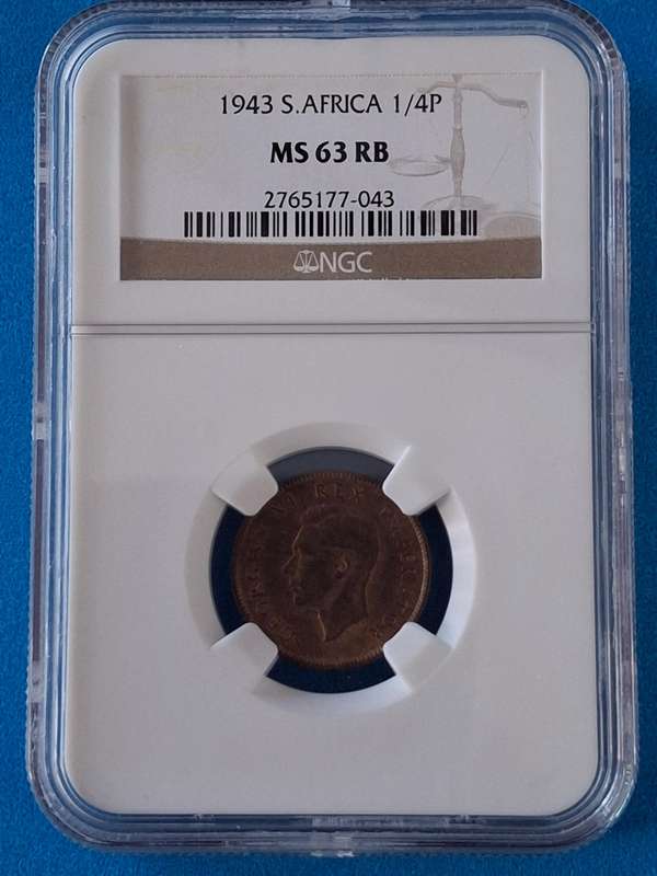 MS63RB - 1943 1/4 Penny (FARTHING)