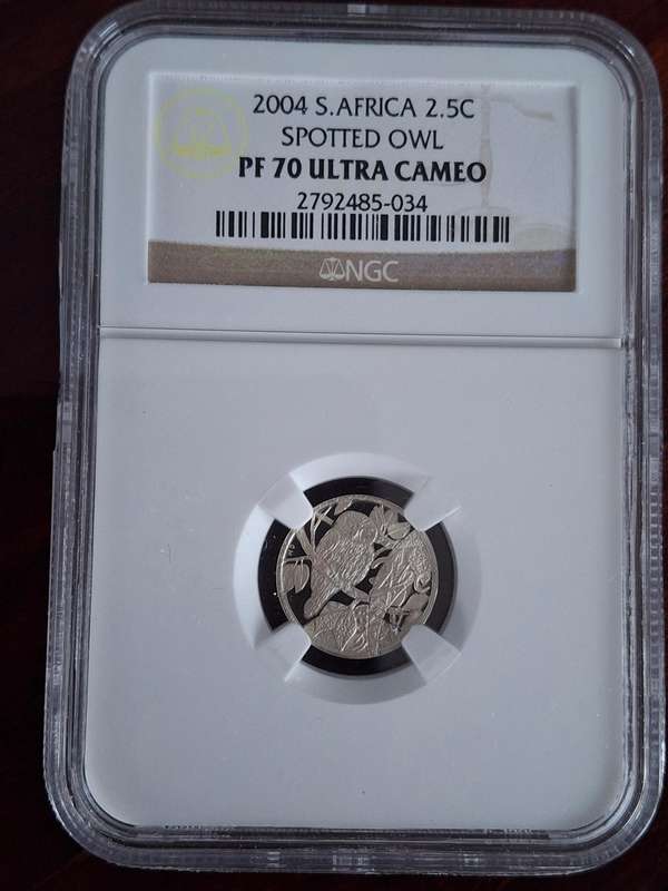 *** FINEST known - only 2 coins in PF70 - 2004 Silver 2½ c (Tickey) - SPOTTED OWL