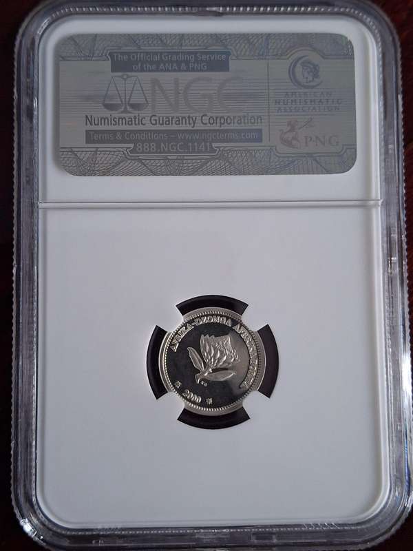 *** FINEST KNOWN only 14  coins ****  PF69 - 2000 Silver 2½ c (Tickey) -  OCTOPUS