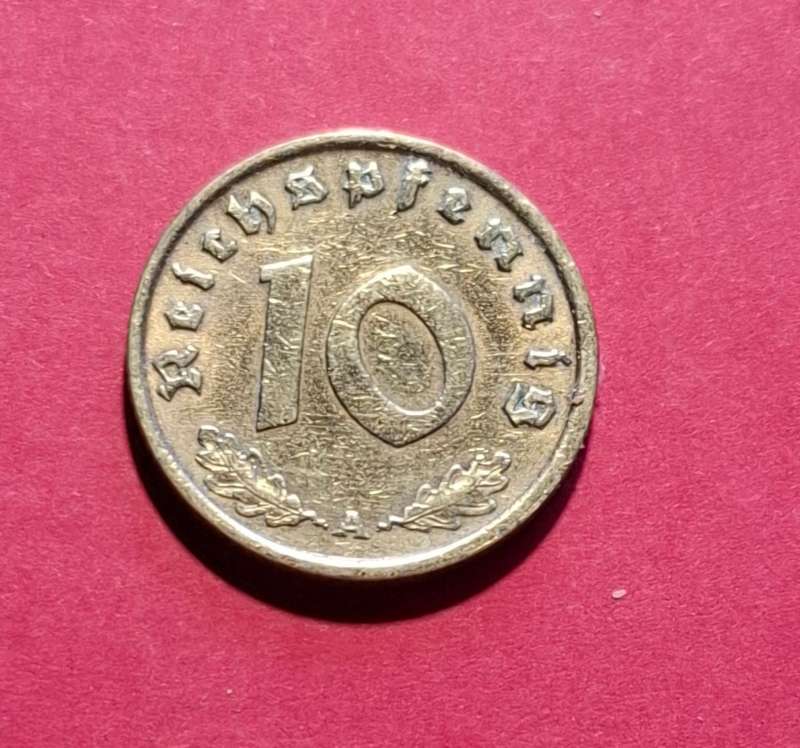 DEUTSCHES REICH 10 Reichspfennig 1938 A (Germany) - very collectible condition!