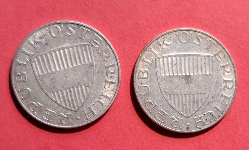 AUSTRIA 10 Schilling 1957 & 1958 - Silver coins  - your bid for both