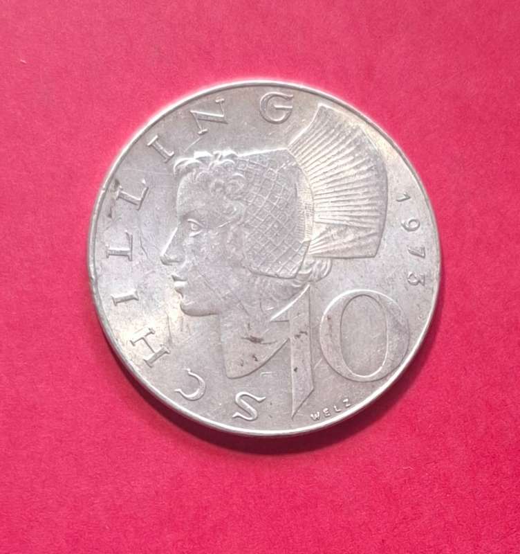 AUSTRIA 10 Schilling 1973 - Silver coin in superb condition