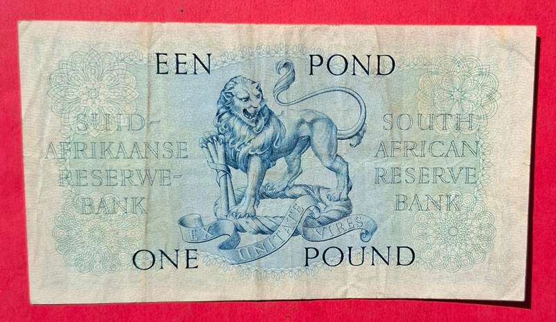 1 Pound 1953, A/E, MH de Kock, prefix B160, 3rd issue