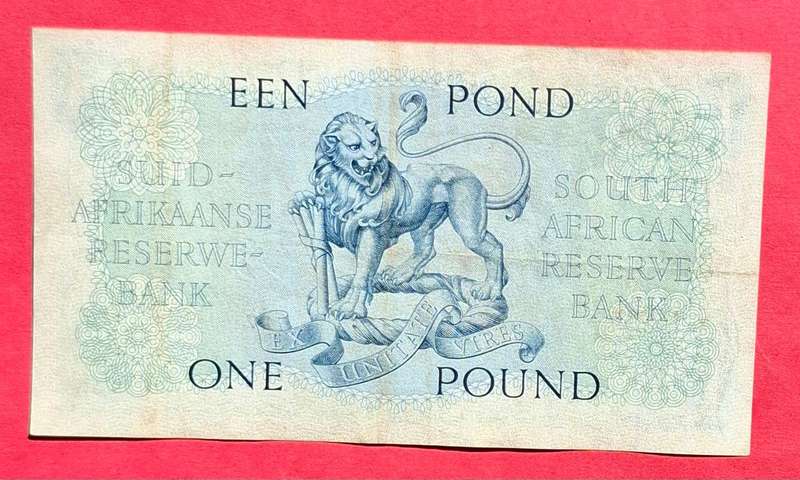 1 Pound 1951, E/A, MH de Kock, prefix B77, 2nd issue