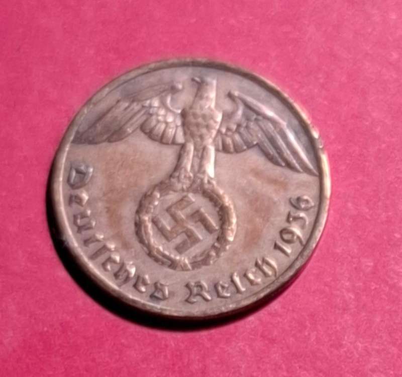German 1 Reichspfennig 1936 A - rare Third Reich coin in superb condition