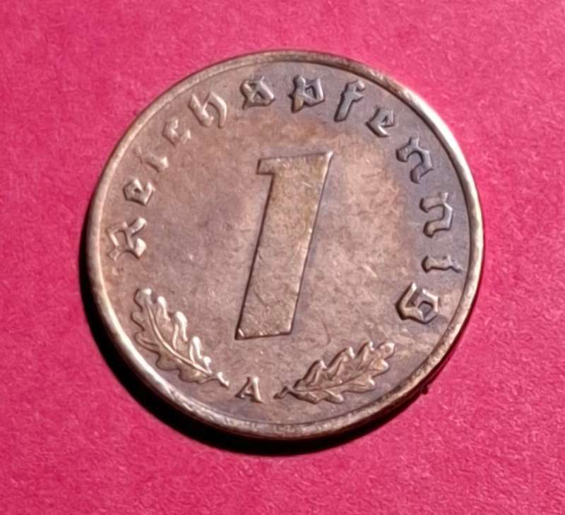 German 1 Reichspfennig 1936 A - rare Third Reich coin in superb condition