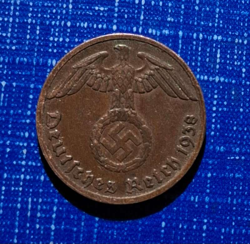 DEUTSCHES REICH 1 Reichspfennig 1938 A (Germany) - very collectible condition!