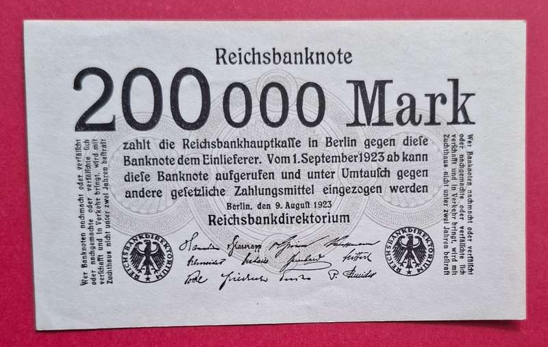 DEUTSCHES REICH 200000 Mark 1923, Weimar Republic - superb condition