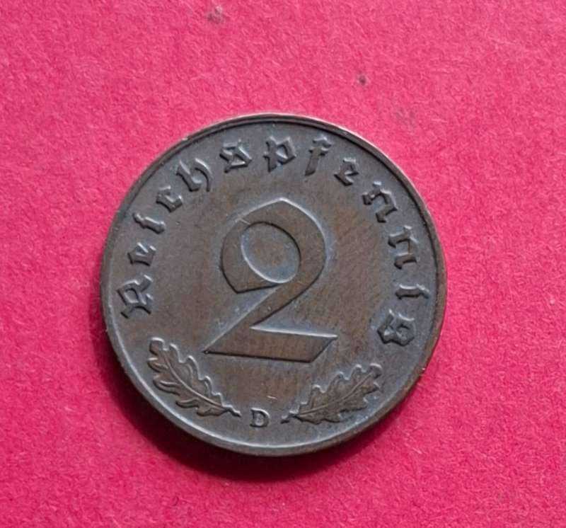 DEUTSCHES REICH 2 Reichspfennig 1938 D (Germany) - highly collectible condition!