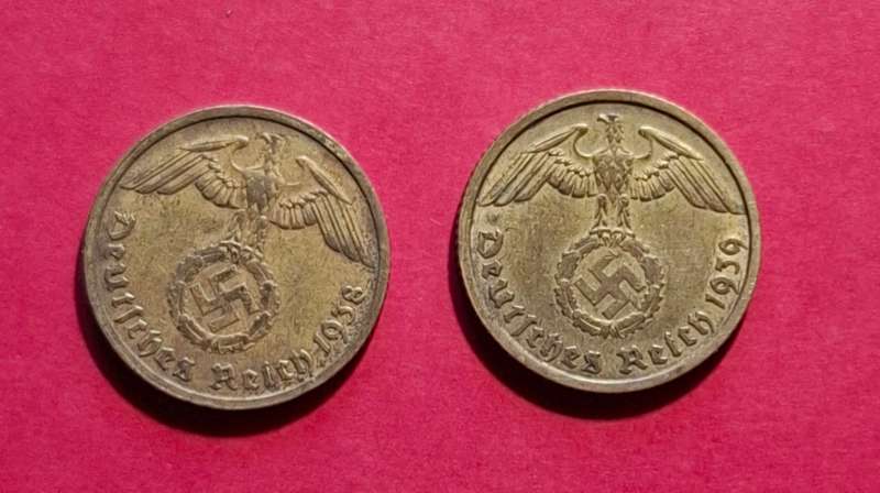 DEUTSCHES REICH 10 Reichspfennig 1938 B & 1939 B (Germany)