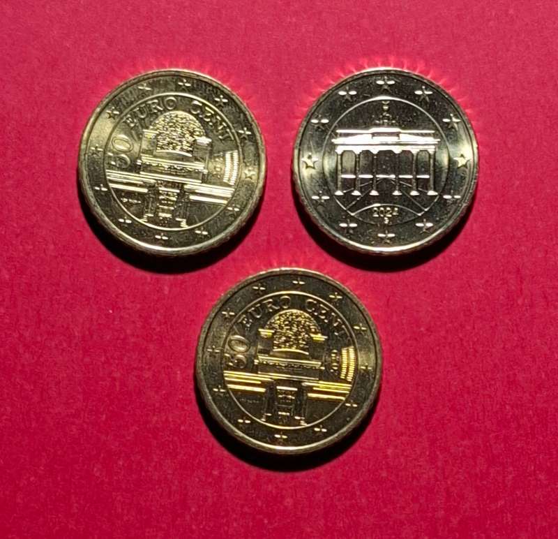 GERMAN & AUSTRIAN 50 Euro Cent 2020 & 2021 & 2024 ***AU & UNC***