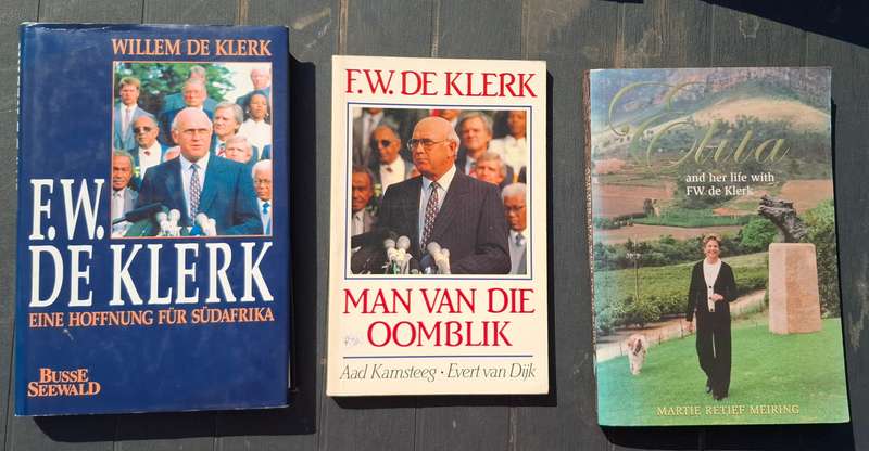 3 books on former South African president FW de Klerk (and his wife Elita) English/Afrikaans/German