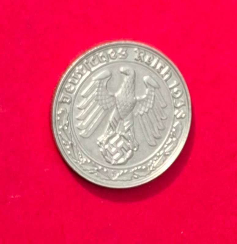DEUTSCHES REICH 50 Reichspfennig 1938 B (Wien) - very rare nickel coin, excellent condition